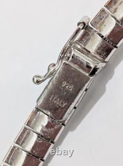 Collier Omega Gradué Tricolore en Argent Sterling d'Italie Vintage 16,5 pouces 32 g