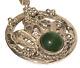 Collier Pendentif Artisanal Rond En Perles D'argent Sterling Vintage