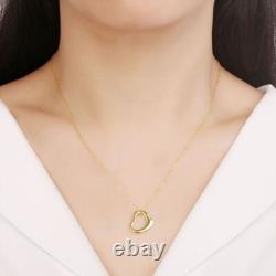 Collier Pendentif Cœur Ouvert en Vermeil 14K Argent 925 18 Cadeau Amour
