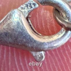 Collier Pendentif Moderniste en Argent Sterling Vintage avec Péridot et Pierre Écrite