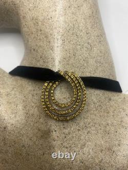 Collier Pendentif en Citrine Dorée Vintage en Argent Sterling