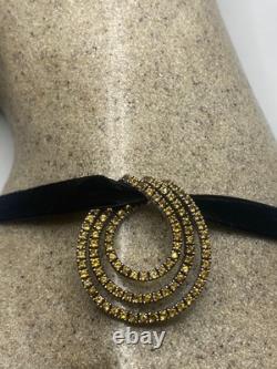 Collier Pendentif en Citrine Dorée Vintage en Argent Sterling