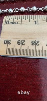 Collier Rosaire de Madonna en Perles avec Crucifix en Argent Sterling Vintage. 24. 19grs