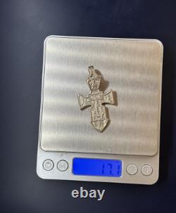 Collier Vintage Argent 925 Pendentif Jésus Bijoux Saints Orthodoxe Archange Rare
