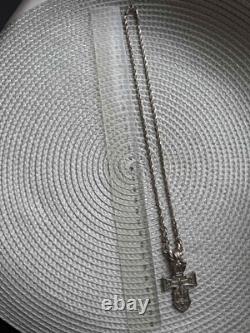 Collier Vintage Argent 925 Pendentif Jésus Bijoux Saints Orthodoxe Archange Rare
