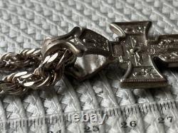 Collier Vintage Argent 925 Pendentif Jésus Bijoux Saints Orthodoxe Archange Rare