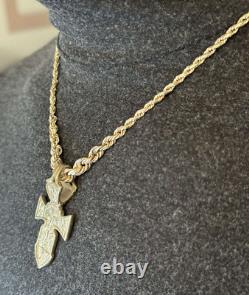 Collier Vintage Argent 925 Pendentif Jésus Bijoux Saints Orthodoxe Archange Rare