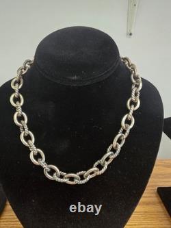 Collier Vintage Carolyn Pollack. Chaîne en argent sterling 925 avec maillons torsadés lourds.