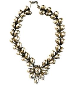 Collier Vintage Mexique en Argent Sterling avec Pétales de Fleurs Articulés des Années 1940