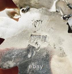 Collier Vintage Mexique en Argent Sterling avec Pétales de Fleurs Articulés des Années 1940