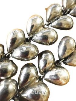 Collier Vintage Mexique en Argent Sterling avec Pétales de Fleurs Articulés des Années 1940