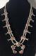 Collier Vintage Navajo En Argent Sterling Avec Corail Rouge Et Boîte D'ombre Squash Blossom 28