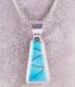 Collier Cannelé En Argent Sterling 925 Vintage Natif Zuni Avec Incrustations De Turquoise Signé
