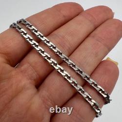 Collier chaîne en argent sterling 925 vintage, bijoux unisexes, marqué 10,7 g