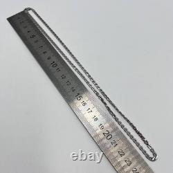 Collier chaîne en argent sterling 925 vintage, bijoux unisexes, marqué 10,7 g