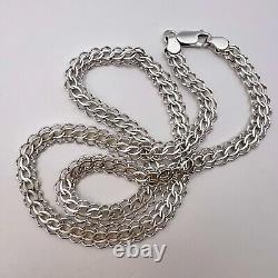 Collier chaîne en argent sterling 925 vintage pour femmes et hommes marquée 17,2g