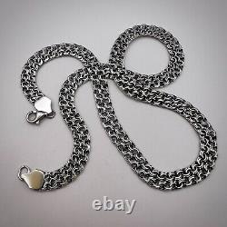 Collier de chaîne de bijoux en argent massif vintage pour homme en argent sterling 925 signé 23 gr