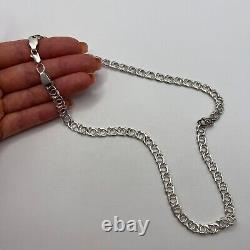 Collier de chaîne de bijoux pour femmes et hommes en argent sterling 925 vintage marqué 21,5 grammes