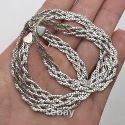 Collier de chaîne en argent sterling 925 vintage pour femmes et hommes Snake 14.5 gr