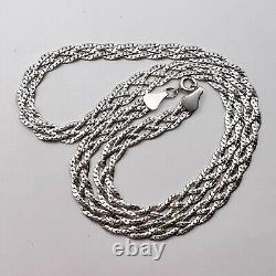 Collier de chaîne en argent sterling 925 vintage pour femmes et hommes Snake 14.5 gr