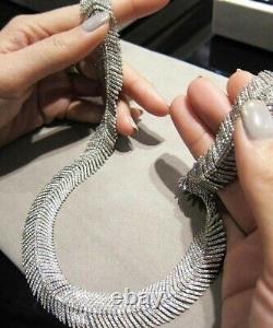 Collier de mariage en argent sterling 925 avec diamant rose naturel