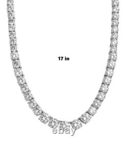 Collier de tennis pour femmes en diamant simulé rond de 22,00 Ct plaqué or blanc 14K