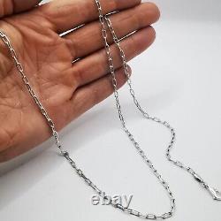 Collier en Chaîne de Bijoux Vintage en Argent Sterling 925 Signé 13,17g