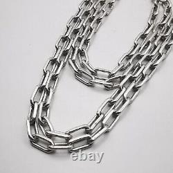 Collier en Chaîne de Bijoux Vintage en Argent Sterling 925 Signé 13,17g