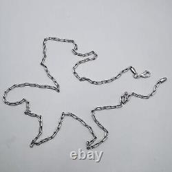 Collier en Chaîne de Bijoux Vintage en Argent Sterling 925 Signé 13,17g