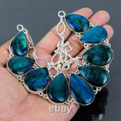 Collier en argent avec pierre de labradorite - Collier en argent sterling 925 avec labradorite