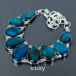 Collier en argent avec pierre de labradorite - Collier en argent sterling 925 avec labradorite