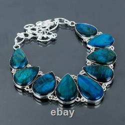 Collier en argent avec pierre de labradorite - Collier en argent sterling 925 avec labradorite