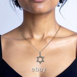 Collier en argent sterling 925 étoile de David