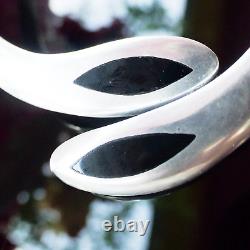 Collier en argent sterling 925 onyx lourd de 4 onces troy Vintage Taxco Mexique