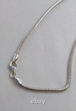 Collier en argent sterling italien Vtge 20 chaînes serpent avec deux pendentifs en pierres précieuses 925