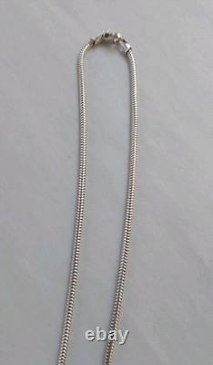 Collier en argent sterling italien Vtge 20 chaînes serpent avec deux pendentifs en pierres précieuses 925