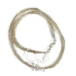 Collier en argent sterling vintage en argent liquide amérindien de 18 pouces