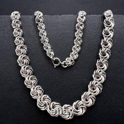 Collier en argent sterling vintage massif 925 de 44 cm, bijoux unisexes, 29,3 gr