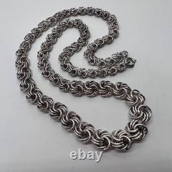 Collier en argent sterling vintage massif 925 de 44 cm, bijoux unisexes, 29,3 gr