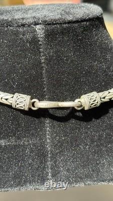 Collier en chaîne byzantine en argent sterling 925 lourd 18 5mm 60,8g