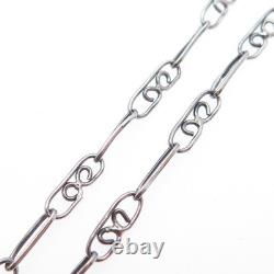 Collier en chaîne croix crucifix moderniste vintage en argent sterling 925 du Mexique 24