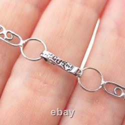 Collier en chaîne croix crucifix moderniste vintage en argent sterling 925 du Mexique 24