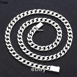 Collier en chaîne cubaine lisse en argent sterling 925 pour femmes hommes 7mm bijoux LOURD