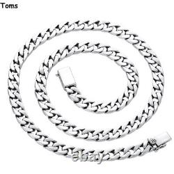 Collier en chaîne cubaine lisse en argent sterling 925 pour femmes hommes 7mm bijoux LOURD