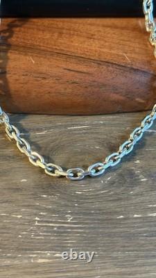 Collier en chaîne d'ancre 20 en argent sterling 925, 50g, finition rhodium épaisse et lourde