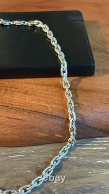 Collier en chaîne d'ancre 20 en argent sterling 925, 50g, finition rhodium épaisse et lourde