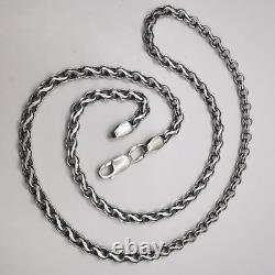 Collier en chaîne en argent sterling 925 vintage fait main signé 9,71 g unisexe