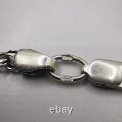 Collier en chaîne en argent sterling 925 vintage fait main signé 9,71 g unisexe