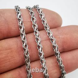 Collier en chaîne en argent sterling 925 vintage fait main signé 9,71 g unisexe