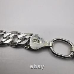 Collier en chaîne en argent sterling 925 vintage signé 25,03 g cadeau de bijoux pour femmes